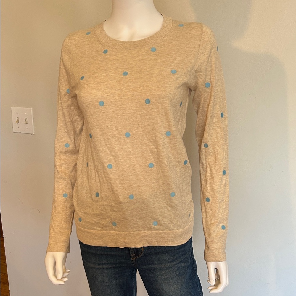 J. Crew Beige Polka Dot Sweater